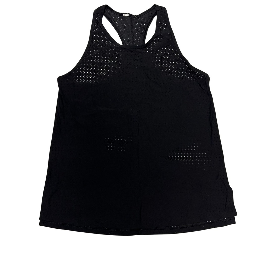 Women's Black Athletic Mesh‎ Racerback Tank Top Sz Small TAGS CUT OUT